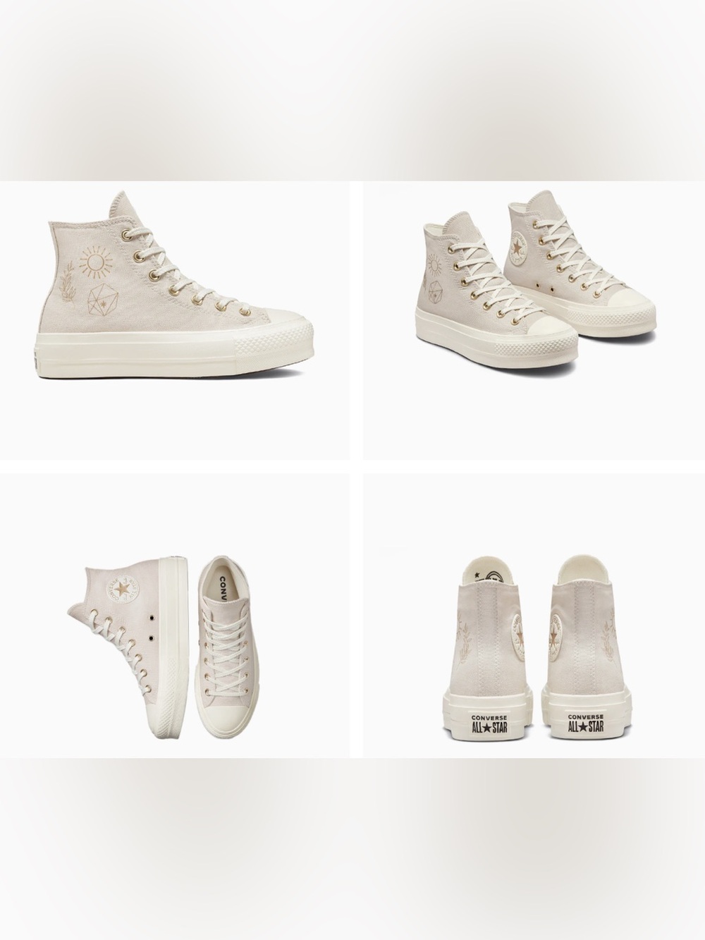 Chuck Taylor All Star Lift Platform Golden Elements NEW - Picture 3 of 4